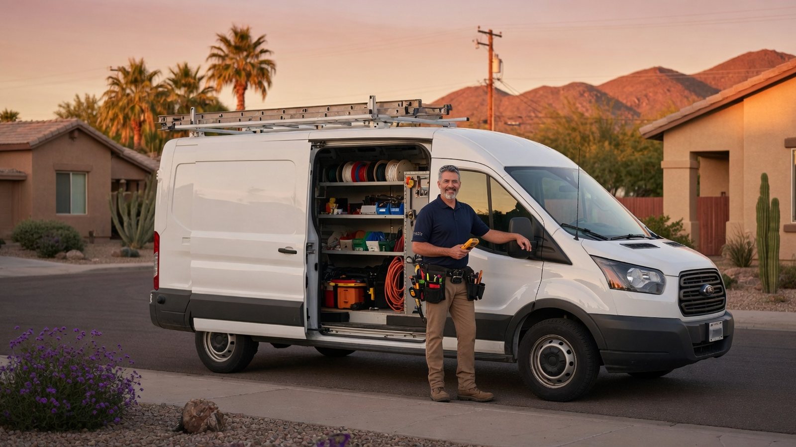 Electrician Pros Phoenix service call illustration